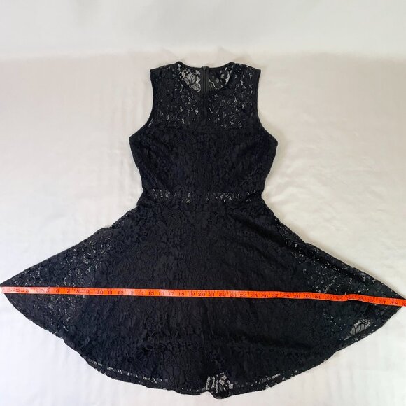 Lulus Size S Everleigh Black Lace Mini Skater Dress Lined Sleeveless Round Neck - Picture 10 of 16